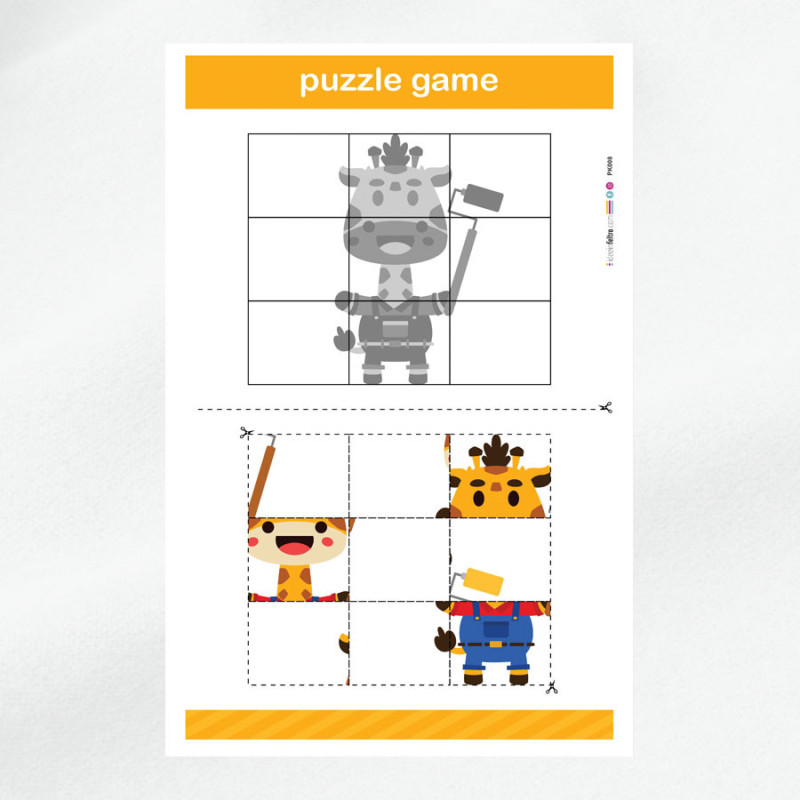 Imprimé feutrine kit de puzzle à découper - Girafe