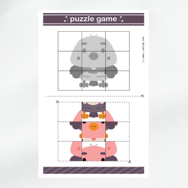 Kit de puzzle imprimé feutrine à découper - Uccellino2 2