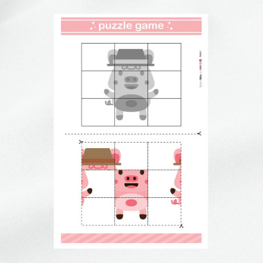 A printat fetru moale kit de puzzle pentru decupat - Porcellino 2