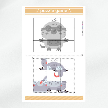 Kitul fetru moale puzzle imprimat pentru decupat - Armadillo 2