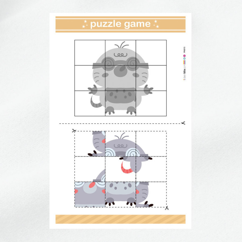 Kit puzzle in pannolenci stampato da ritagliare - Armadillo|IDEEINFELTRO.COM