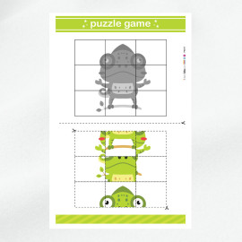 Kit puzzle in pannolenci stampato da ritagliare -  Camaleonte|IDEEINFELTRO.COM