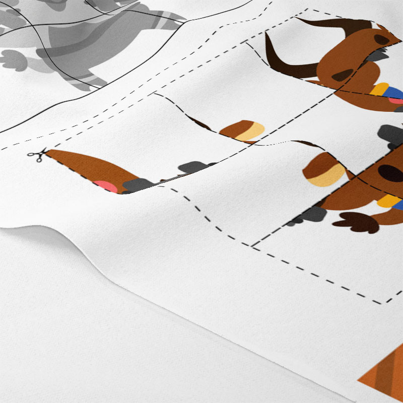 Kit puzzle in pannolenci stampato da ritagliare -  Toro|IDEEINFELTRO.COM