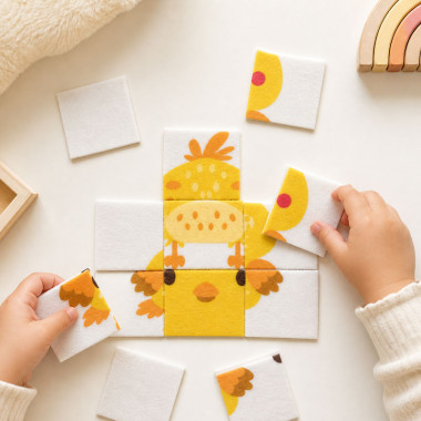 A printat fetru moale kit de puzzle pentru decupat - Puiul