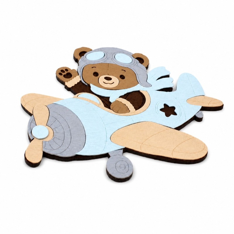Orso pilota - kit fai da te in feltro e pannolenci da assemblare|IDEEINFELTRO.COM