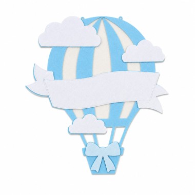 Globo aerostático azul cielo - kit de bricolaje en fieltro y fieltro fino para montar