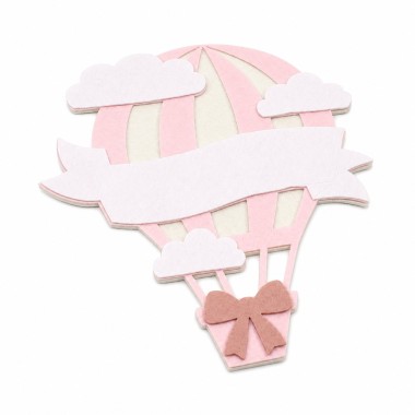 Montgolfière rose bébé - kit DIY en feutre et feutrine à assembler 2