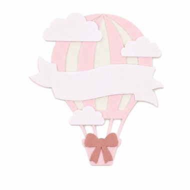 Montgolfière rose bébé - kit DIY en feutre et feutrine à assembler