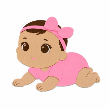 Niña pequeña con lazo - Kit de bricolaje en fieltro y fieltro fino para montar