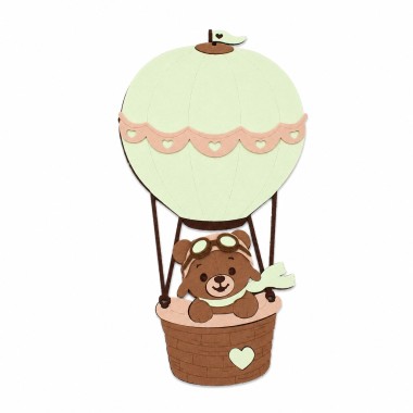Teddybär im Heißluftballon – DIY-Set in filz und bastelfilz zusammenbauen