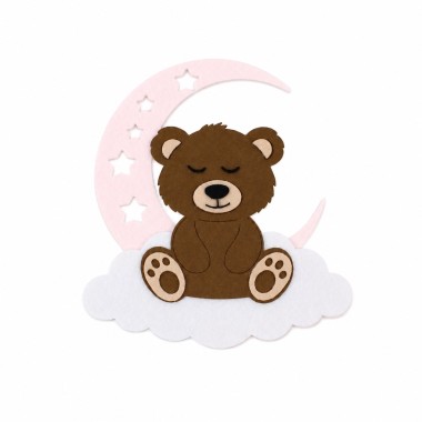 Luna Girl Bear - doe-het-zelf kit in vilt en dun vilt om in elkaar te zetten