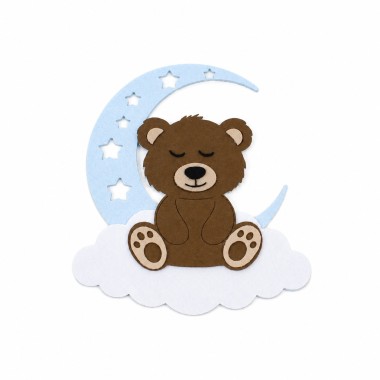 Ursulețul Luna - kit DIY în fetru și fetru moale de asamblat