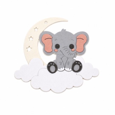 Moon elephant - Kit DIY în fetru și fetru moale pentru asamblare