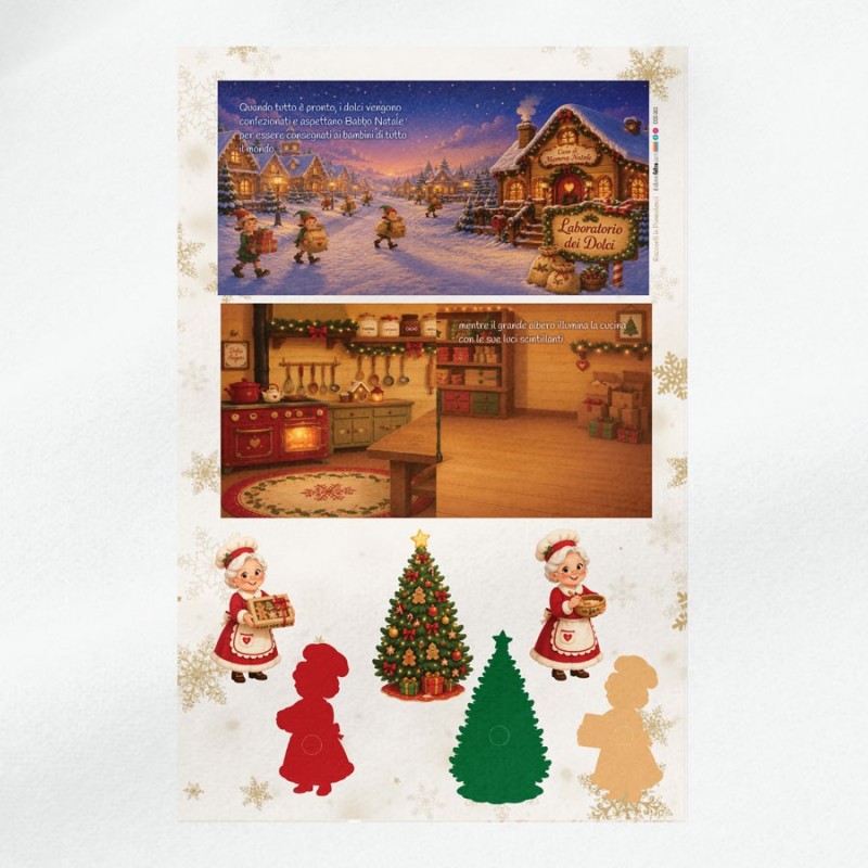 Tactiel boek in dun vilt om samen te stellen - Mother Christmas' Sweets Workshop