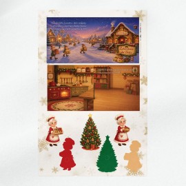 Tactiel boek in dun vilt om samen te stellen - Mother Christmas' Sweets Workshop