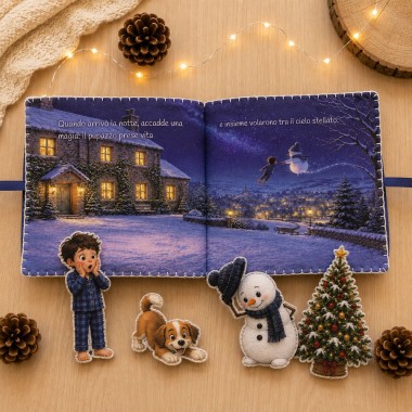 Taktiles Buch in bastelfilz zusammenbauen – Der Schneemann