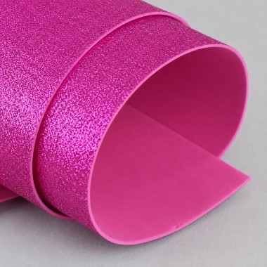 Roll eva schuim / crepla - Fuchsia glitterfilm - 10 meter 2