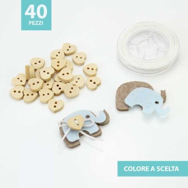 KIT SAVINGS 40 ELEPHANTS IN FELT AND PANNOLENCI TO ASSEMBLE
