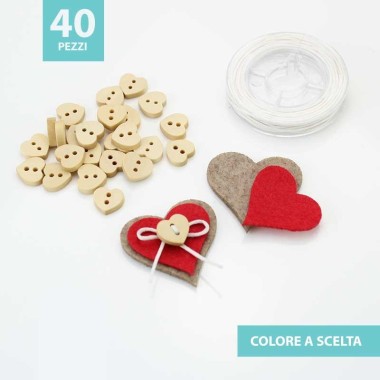 KIT SAVINGS 40 HEARTS IN FELT AND PANNOLENCI TO ASSEMBLE