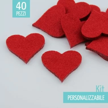 HEARTS IN FELT SAVING KIT - SIZE OF YOUR CHOICE