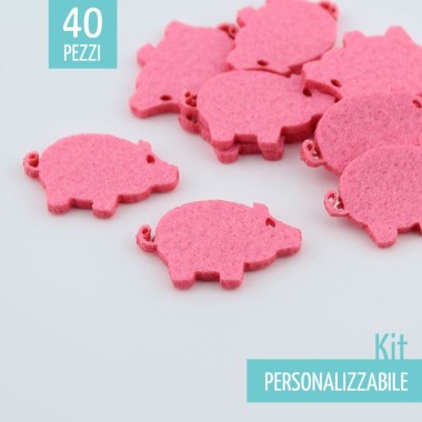 KIT SAVINGS 45 PIGS IN FELT - SIZE OF YOUR CHOICE