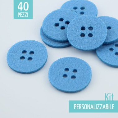 SAVINGS KIT 35 BUTTONS IN FELT - SIZE OF YOUR CHOICE