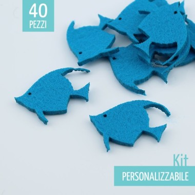 SAVING KIT 40 FISH IN FELT - SIZE OF YOUR CHOICE