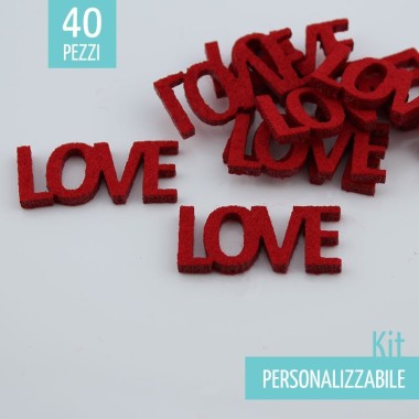 SAVINGS KIT 40 "LOVE" LETTERING IN FELT - SIZE OF YOUR CHOICE