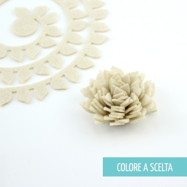ROLLED FLOWER "MODEL 3" IN SOFT FELT COLOR OF YOUR CHOICE
