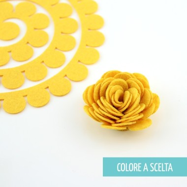 ROLLED FLOWER "MODEL 4" IN SOFT FELT COLOR OF YOUR CHOICE