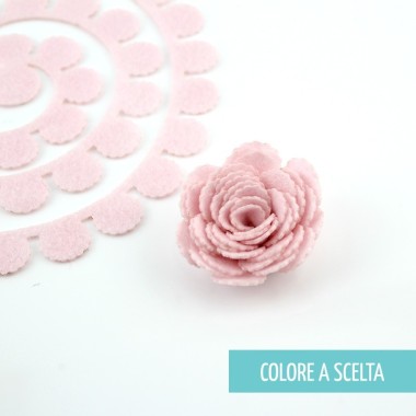 ROLLED FLOWER "MODEL 5" IN SOFT FELT COLOR OF YOUR CHOICE