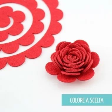 ROLLED FLOWER "MODEL 12" IN FELT MO-COLOR OF YOUR CHOICE