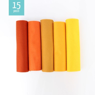 Savings kit 15 sheets soft felt 20X30 cm - tile/yellow