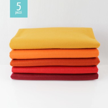 Soft Felt Mix - Red/Cream Savings Kit 5 Rolls|IDEEINFELTRO.COM
