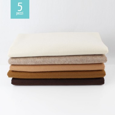 Savings kit 5 soft felt 50X180 cm - Brown/cream