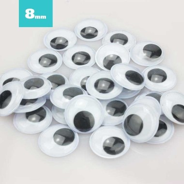 50 ROUND EYES 8 mm TO BE GLUED