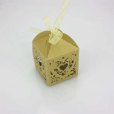 5 CARVED CONFECTION BOXES - GOLD