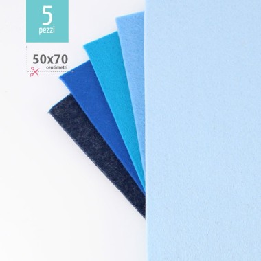 SAVINGS KIT 5 SHEETS FELT 50X70 CM - BLUE/LIGHT BLUE
