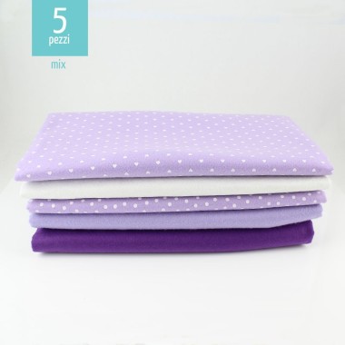 Savings Kit 5 soft felt Mix - Purple/White