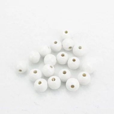 CUENTAS DE MADERA BLANCA 8 mm