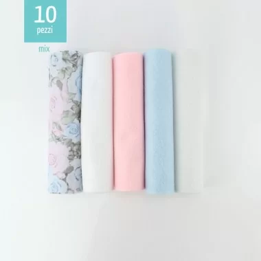 Kit Savings 10 Felt 20X30 Cm Mix - Pink / Light Blue Bouquet
