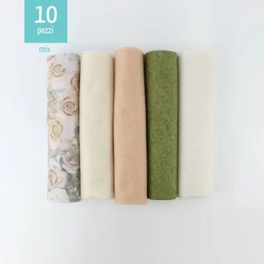 Savings Kit 10 soft felt 20X30 cm Mix - Beige/Cream Bouquet