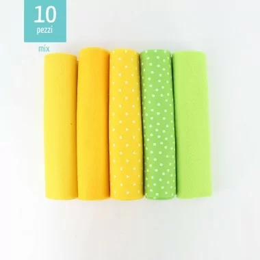 Savings Kit 10 soft felt 20X30 cm Mix - Yellow/Green