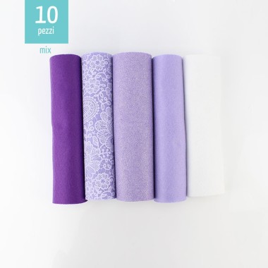 Savings Kit 10 soft felt 20X30 cm Mix - Lilac Lace