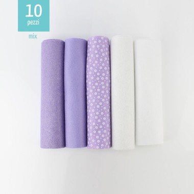Save 10 soft felt 20X30 cm Mix - Flores Lilac