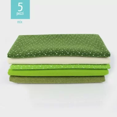 Savings Kit 5 soft felt Mix - Green Stars