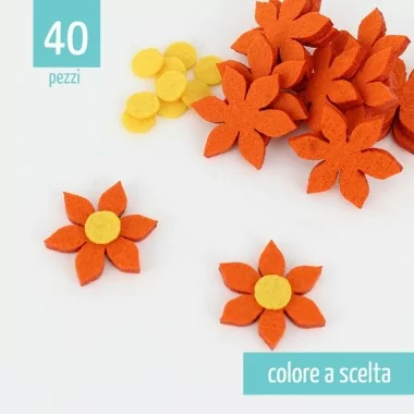 Kit Save 40 Flowers Petal Pointed Felt And Pannolenci