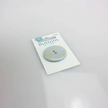 1 DAMASK BUTTON - LIGHT BLUE