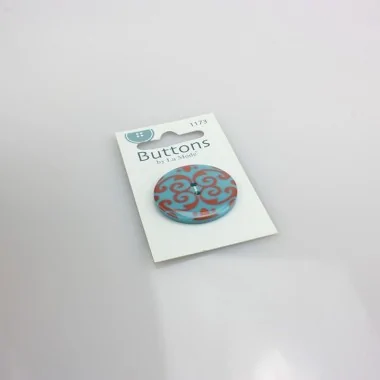 1 DAMASK BUTTON - PETROLEUM