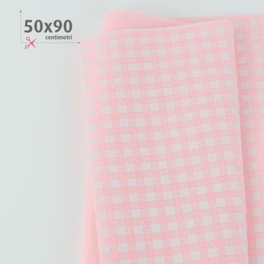Fetru Moale Imprimat 50X90 cm Carouri - Baby Pink